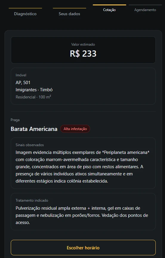 Orçamento calculado automaticamente